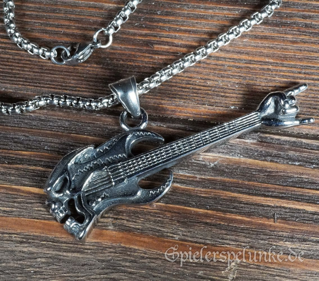 Spielerspelunke Halskette heavy metal guitar edelstahl kette