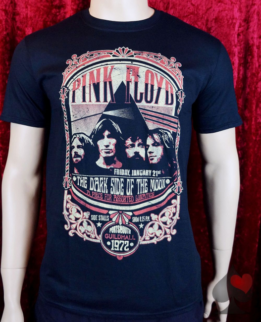 pink floyd portsmouth the dark side of the moon 1972 band merchandise shirt