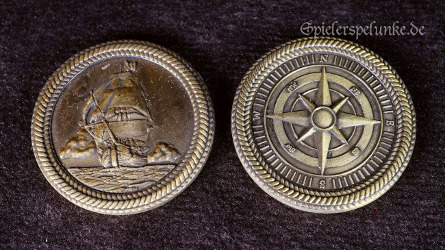 LARP Metall Spielmünze goldfarben 30mm