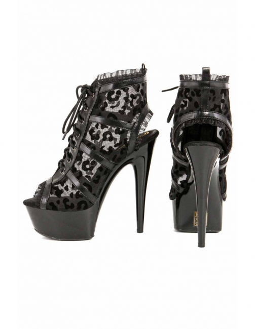 burlesque high heels viktorianisch plateausohle lackschwarz mesh leopardenmuster spielerspelunke