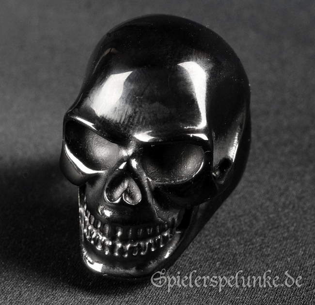 Edelstahlring schwarz Totenkopf Skull