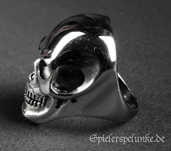 Edelstahlring poliert Totenkopf Skull