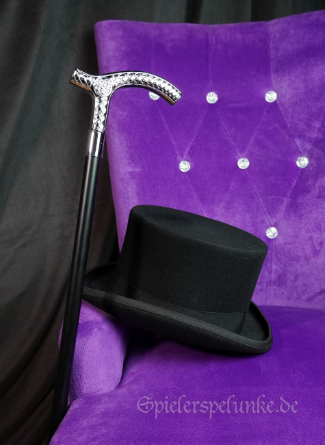 gehstock keltengriff gothic burlesque steampunk schwarz silber