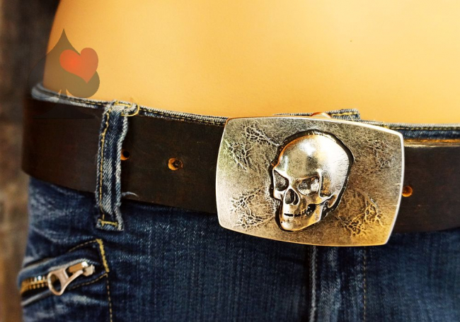 Gürtelschnalle Totenschädel Skull Vintage