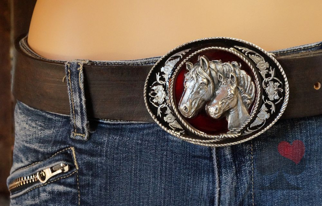 Gürtelschnalle Biker  Western Pferde Lasso