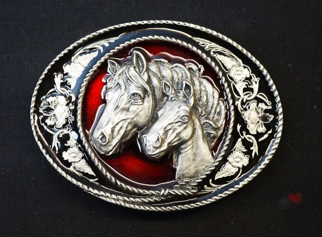 Gürtelschnalle Biker  Western Pferde Lasso