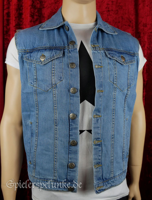 Herren Jeansweste mit Knöpfen blue Denim