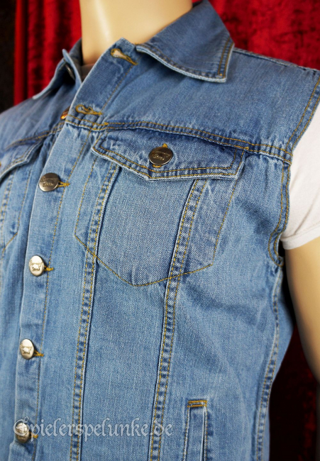 Herren Jeansweste mit Knöpfen blue Denim