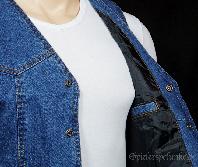 Herren Jeansweste klassisch mit Druckknöpfen mittelblau