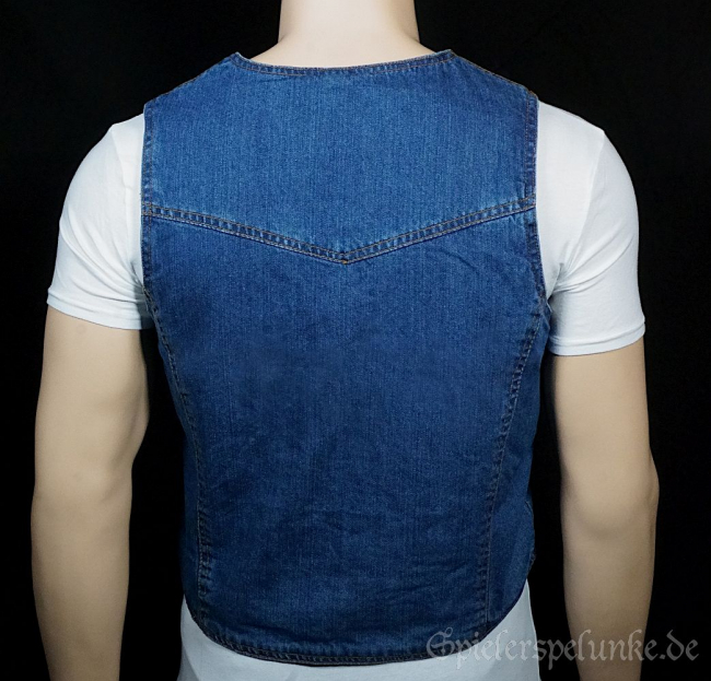 Herren Jeansweste klassisch mit Druckknöpfen mittelblau
