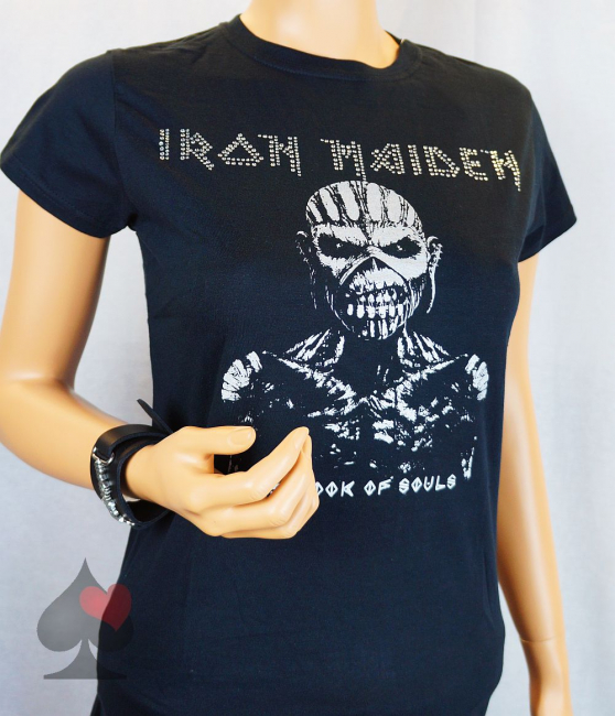 iron maiden book of souls diamante ladies shirt merchandise