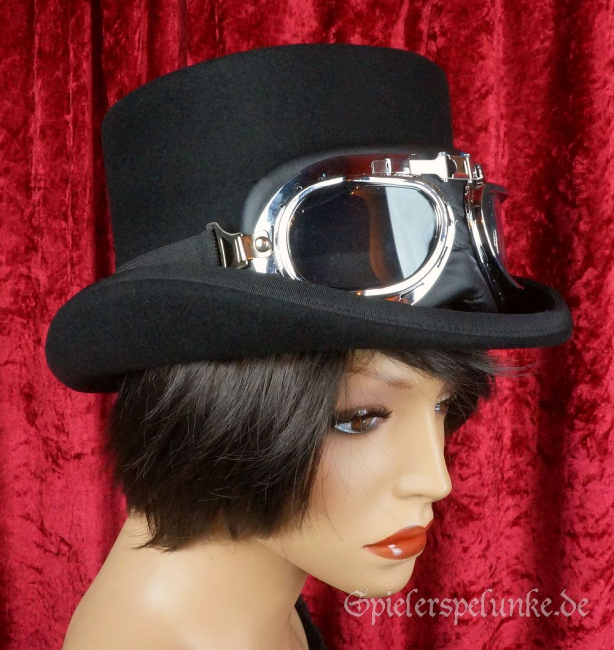 steampunk gothic googles motorradbrille vintage schwarz chrom