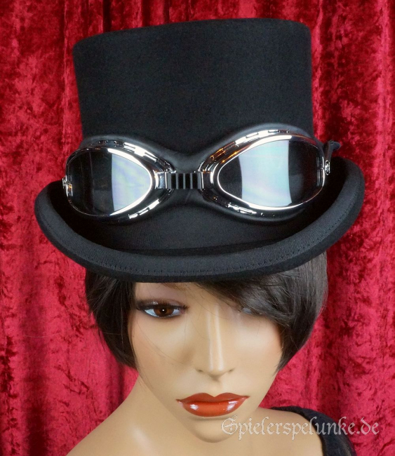 steampunk gothic googles motorradbrille vintage schwarz chrom