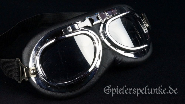 steampunk gothic googles motorradbrille vintage schwarz chrom