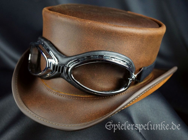 steampunk gothic googles motorradbrille vintage schwarz chrom