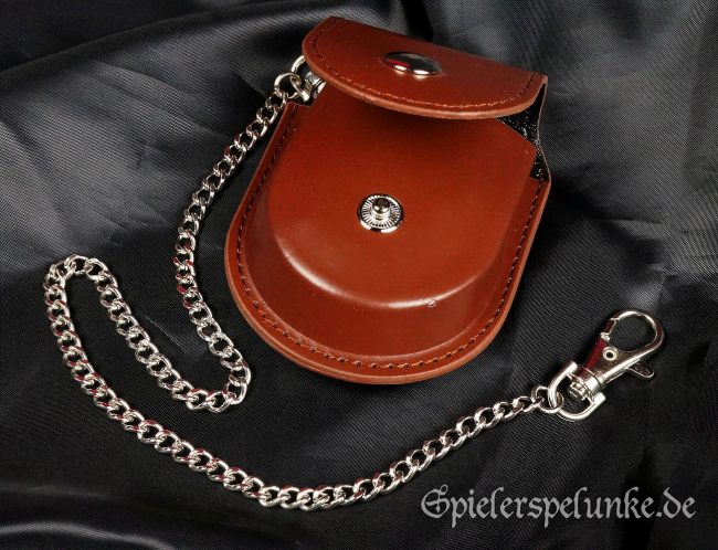 Taschenuhr Freimaurer mit Kette Deckel und Kunstlederetui