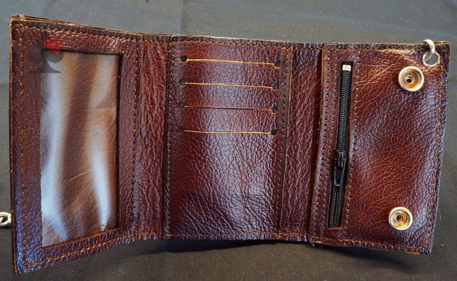 spielerspelunke biker geldbörse brieftasche wallet adler punziert