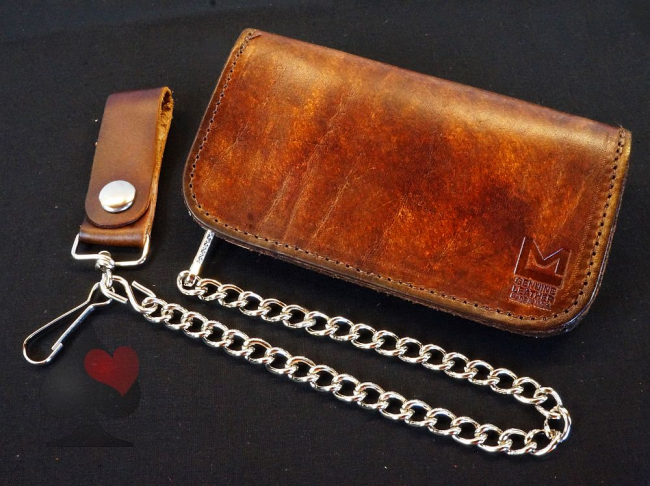 spielerspelunke biker geldbörse brieftasche wallet adler punziert