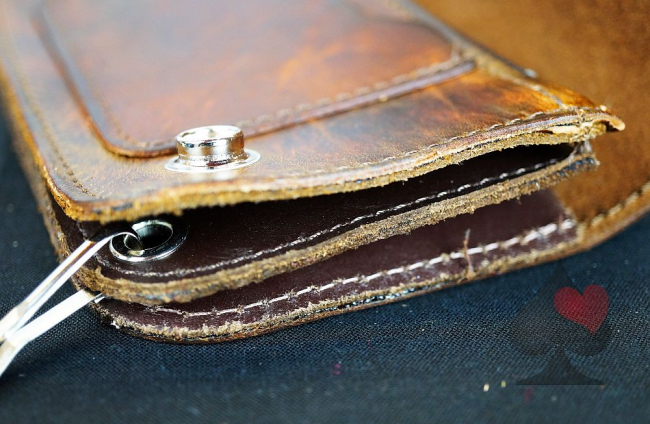 spielerspelunke biker geldbörse brieftasche wallet adler punziert