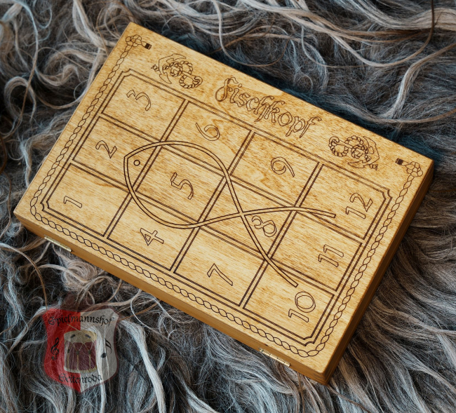 Drei historische Brettspiele in der Holzschatulle Holzspielesammlung