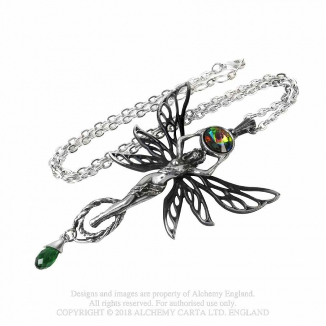 Spielerspelunke Halskette Zinn grüne fee alchemy gothic