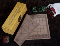 Fanorona Latrunculi Lederspiel historische Brettspielesammlung in der Holzschatulle