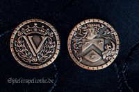 LARP Metall Spielmünzen "Mittelalter" kupferfarben, 25mm Durchmesser Spielgeld
