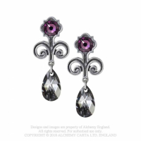 "Regiis Martyris" Gothic Ohrstecker nach Lady Jane Grey mit purple Amethyst Kristall