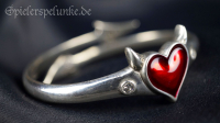 Zinn Armband Devils Heart Rotes Herz mit Teufelshörnern und Teufelsschweif