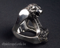 Edelstahlring Thors Hammer mit Löwenkopf