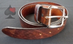 Ledergürtel für Wechselschnallen antikbraun mit wechselbarer Dorn-Schnalle