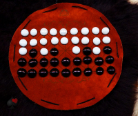 Lederspiel "Fanorona", historisches Brettspiel aus Madagaskar