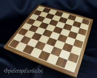 Schachbrett in Walnuss und Ahorn natur mit Zierader 45mm Feldgröße ohne Figuren