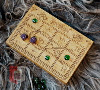 Drei historische Brettspiele in der Holzschatulle Holzspielesammlung